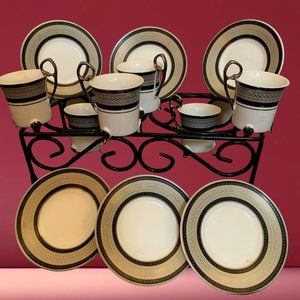 Vintage Espresso Coffee Set of 12, Silver-Plated